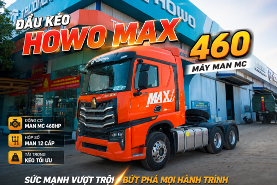 XE ĐẦU KÉO HOWO MAX 460HP CẦU LÁP