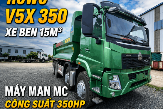 XE BEN HOWO 4 CHÂN 350 V5X MÁY MAN THÙNG U