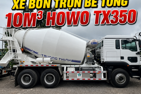XE BỒN TRỘN BÊ TÔNG 10M3 HOWO TX350