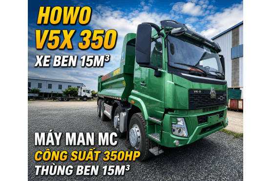 XE BEN HOWO 4 CHÂN 350 V5X MÁY MAN THÙNG U