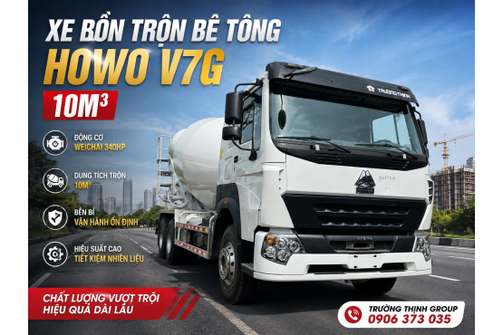 XE HOWO BỒN TRỘN V7G 380HP 10M3