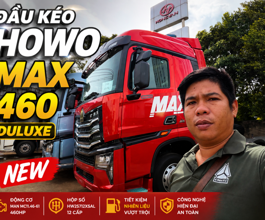 XE ĐẦU KÉO HOWO MAX 460 CẦU LÁP BẢN DELUXE